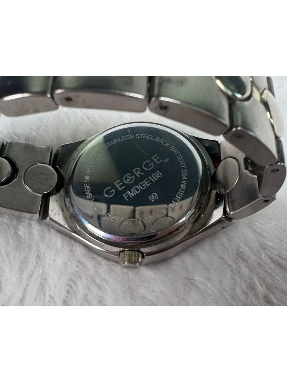 Vtg Men's Watch George FMDGE168 Chronograph Silver & Gold Tone Stainless WORKS